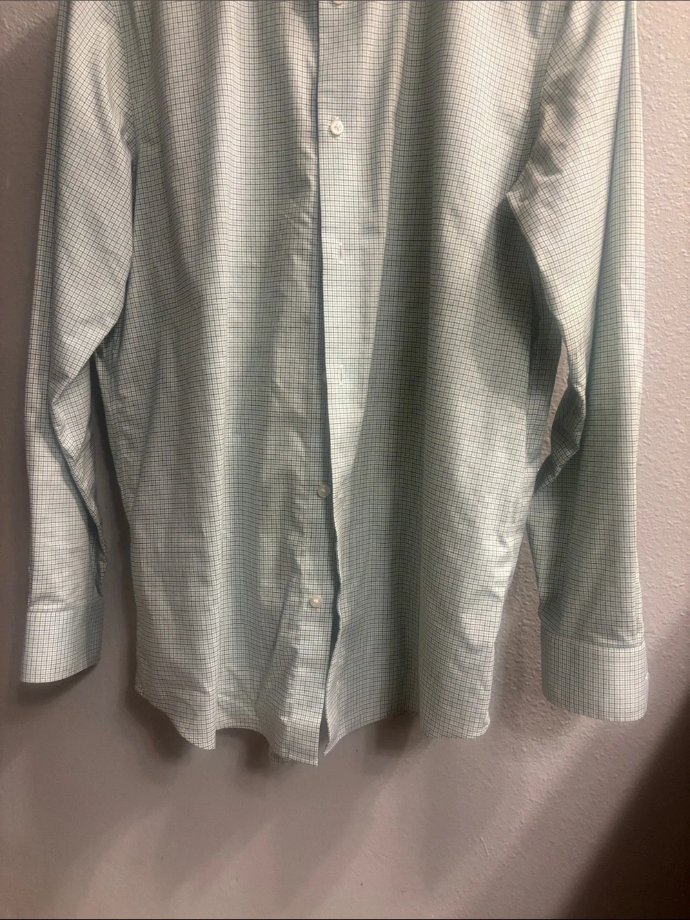 Banana Republic Mint Green Micro-Check Dress Shirt